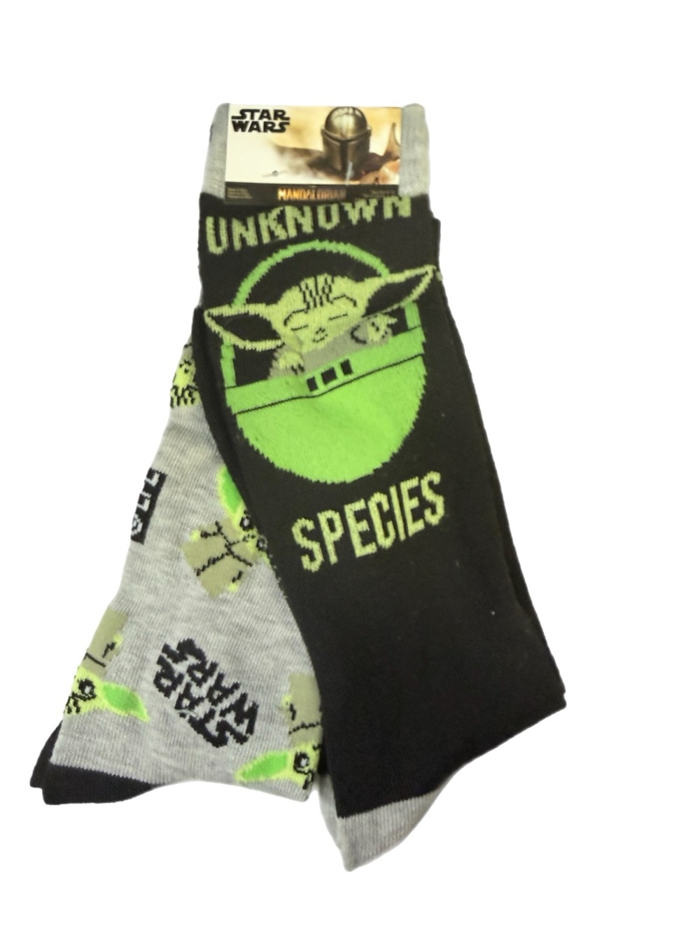 Star Wars Mandalorian Grogu Baby Yoda Unknown Species Socks 2 Pair NWT